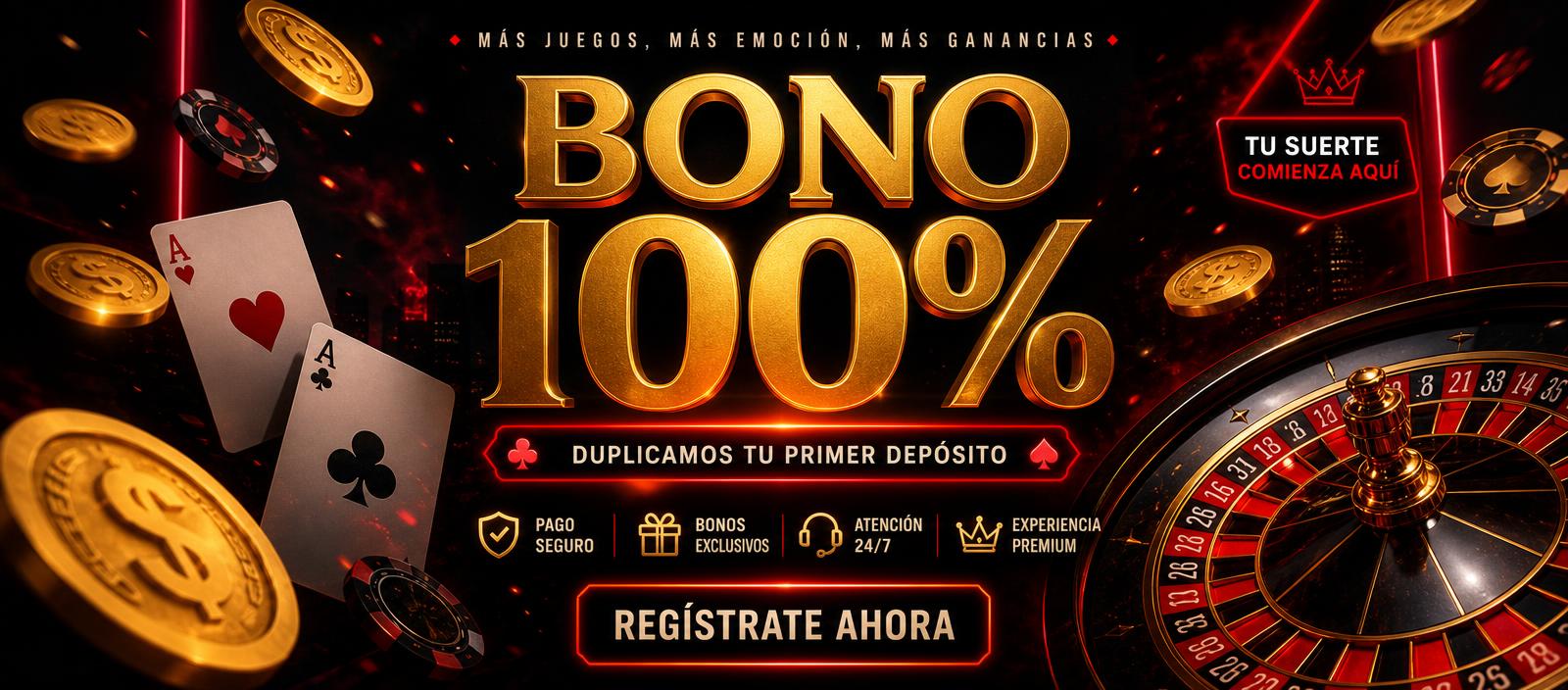 Bono 100% en tu primer depósito
